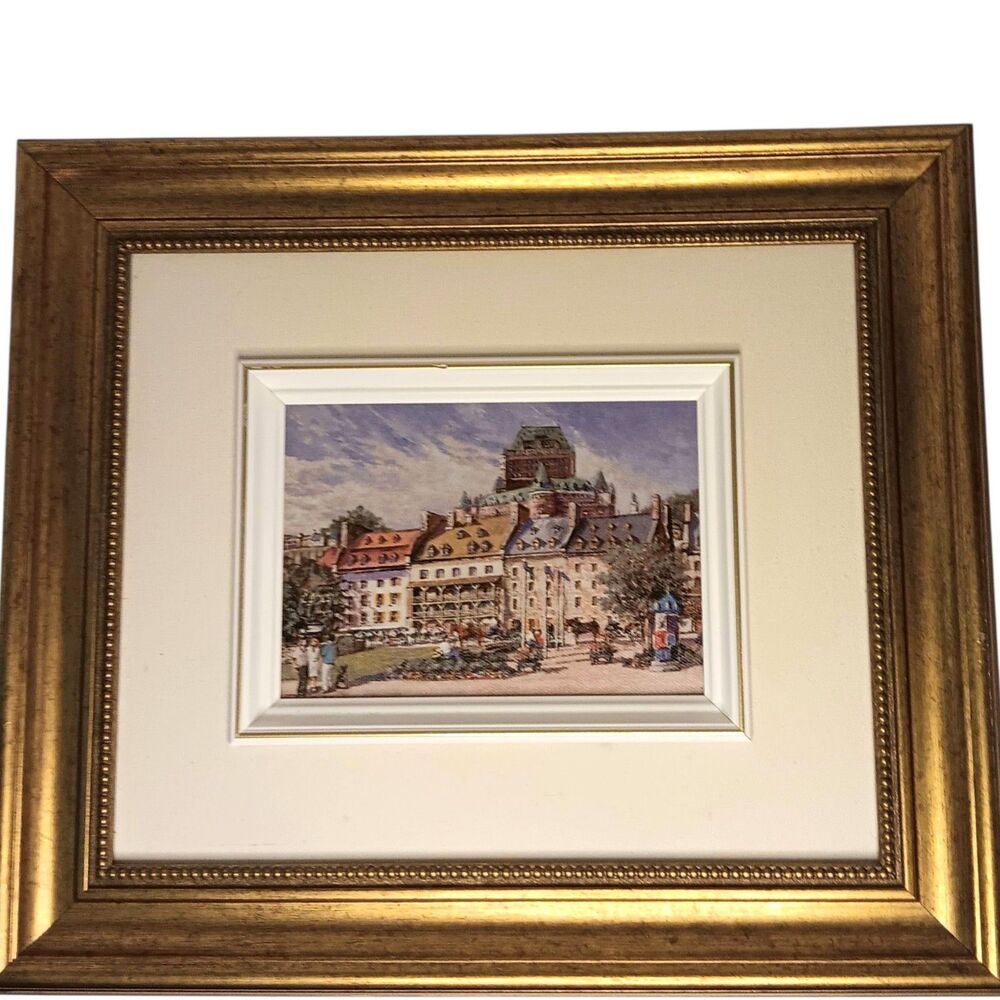 Inge Claussen Place De Paris - Quebec Textured Print Matted W/ Gold Frame 15x13